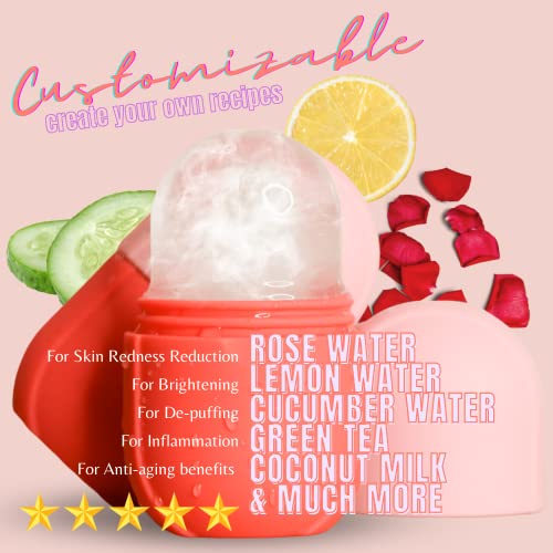 Ice Roller for Face, Eyes, and Neck ? Reusable Silicone Ice Mold for De-Puffing, Skin Toning & Glowing Complexion ? Reduce Puffiness, Tighten Pores, and Sculpt Your Skin
