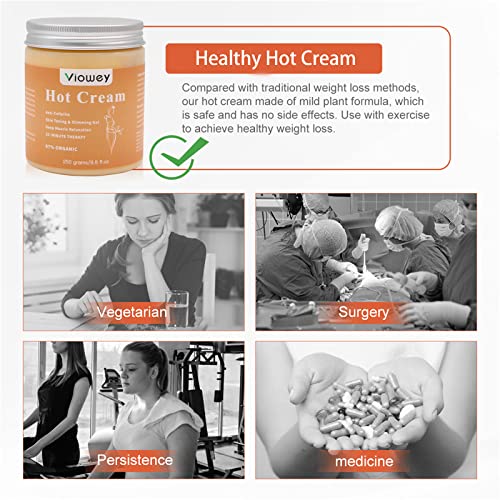 Hot Cream, Fat Burning Cream for Tummy, Abdomen, Belly, Legs, Arms, Buttocks and Waist, 8.8oz