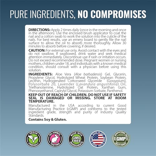 Approved Science Nail Protein - Strengthen, Lengthen, Protect, Hydrate - Keratin Boosting Formula - Aloe Vera, Hydrolyzed Vegetable Protein, Lavender - 0.5 fl. Oz - 1 Bottle - Vegan