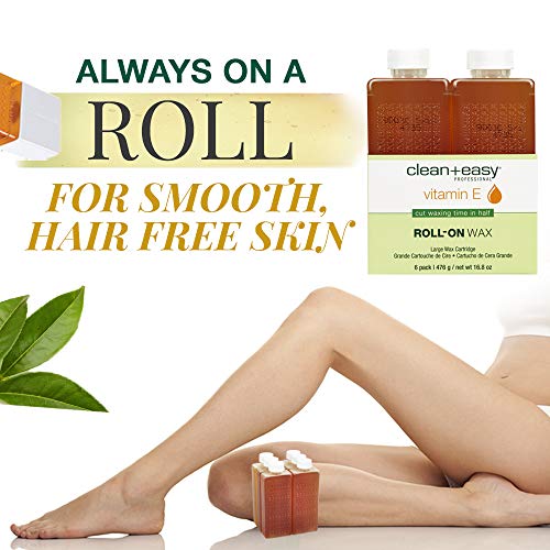 Clean & Easy Vit E Roll-On Wax 6-pack Large Vitamin E, Net Wt. 16.8 oz