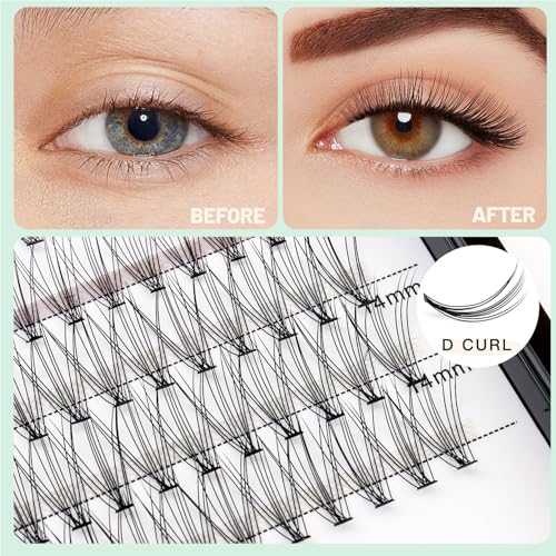 Bodermincer Large Box 200pcs 10D, 8-10-12-14mm Mixed Professional Makeup Individual Cluster Eye Lashes Grafting Fake False Eyelashes (8-10-12-14mm Mixed)