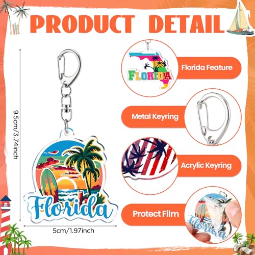 6 Sets Florida Souvenir Gifts,6Pcs Florida Cosmetic Bag,6Pcs Florida Souvenir Keychain for Women Travel Gift, Daily Use Christmas Party Gifts(Florida)
