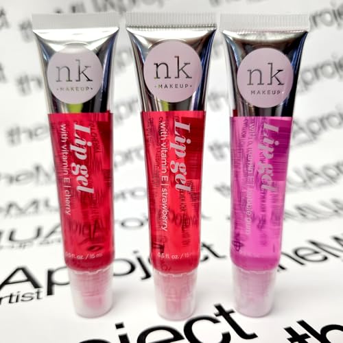 The Make-Up Artist Project 3 Pack Bundle of Assorted Lip Gels - Each set includes CHERRY, STRAWBERRY and BUBBLE GUM- Hydrating Lip Glosses to nourish your lips with Vitamin E, Super Glossy and Thick.