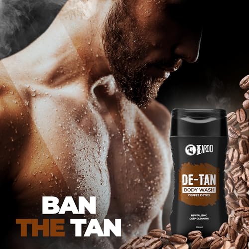 LiveMoor Beardo De-Tan Body Wash for Men, 200ml | Tan Removal| Caffeine Body Wash | With Coffee & Aloe Extracts | For Body & Face | Refreshing Fragrance