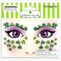 2 Sheets Shamrock Glitter Face Tattoo Jewelry, St. Patrick's Day Celebration Face Gems with Assorted Designs, Sparkle Glitter in Parades, Parties & More (style2)