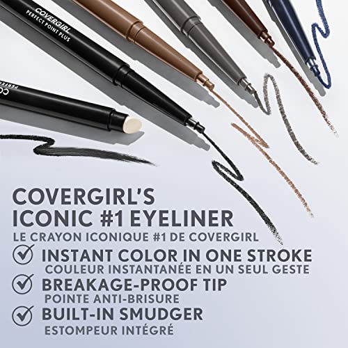 COVERGIRL Perfect Point Plus Eyeliner, Midnight Blue, 0.08 Ounce (Pack of 2)