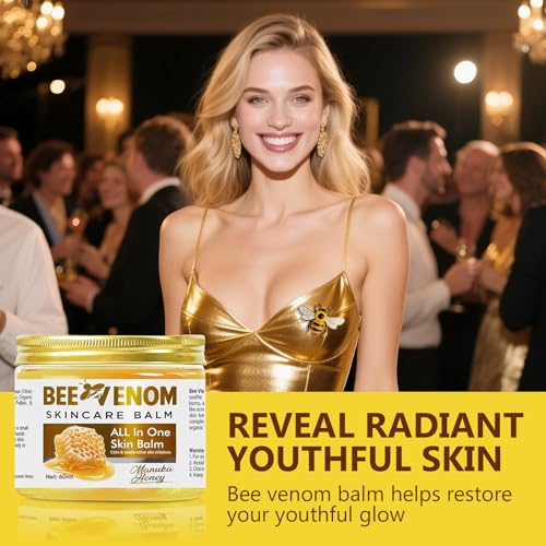 Bee Venom Cream, Natural Bee Venom Skin Treatment Cream-for Removing and Repair, Effective In Reducing Skin Blemishes, Gentle and Non-irritating(Yellow)