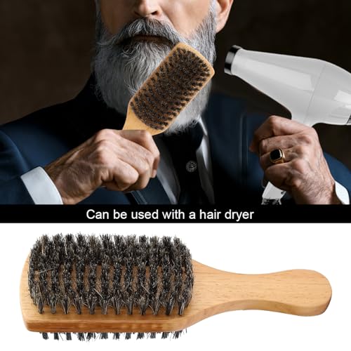 Wooden Beard Brush, Moustache Brush, Double Sided Beard Brush, Professional Beard Brush Shaving Brushes Shaving Accessories