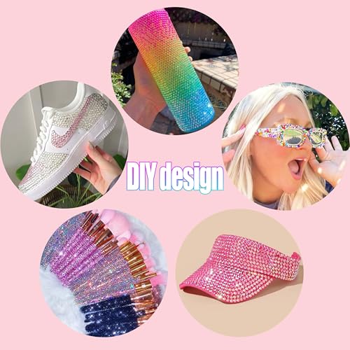 45000pcs Bedazzling Kit with 6 Box - 72 Colors Resin Jelly Rhinestones, 4¡¿10ml B7000 Jewelry Glue Multicolor 3mm Flatback Sparkling Gems for Nail Art, Crafts, Clothing, Diamond Painting