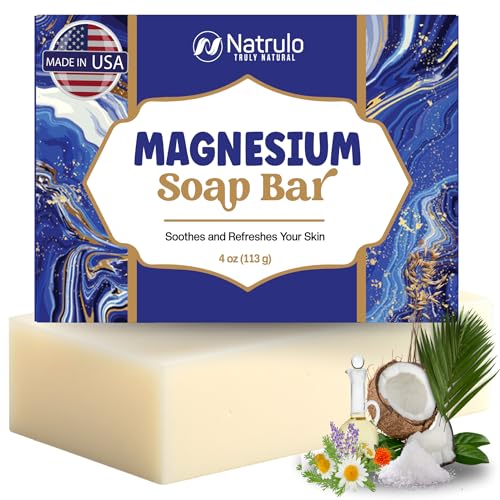 Dead Sea Magnesium Soap Bar ? Deep Cleansing, Moisturizing Body Soap for Dry Itchy and All Skin Types ? Shower Soap Soothes Muscles and Joints ? All-Natural Exfoliating Face and Body Wash Made in USA