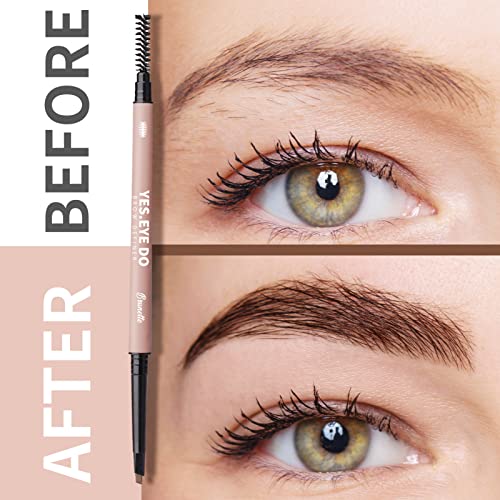 Light Grey Eyebrow Pencil for Older Women Soft, Light Gray Eyebrow Pencil for Grey Hair, Ultra Fine Gray Brow Pen with hair like strokes, Long-lasting, Waterproof, Mist, YES.EYE DO