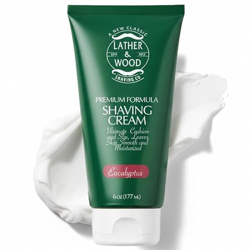 Mens Eucalyptus Shaving Cream ? Cool, Refreshing Lather That Stops Razor Burn Cold ? Premium Barbershop Quality Formula with Natural Ingredients, Smooth & Irritation-Free Shaves in Every Tube (6oz)