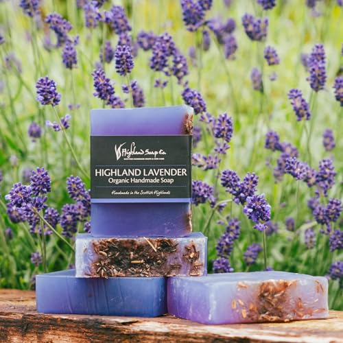 The Highland Soap Company, Handmade Scottish Organic Vegetable Oil Glycerin Soap Bar, Highland Lavender, 5.3oz (Pack of 2)