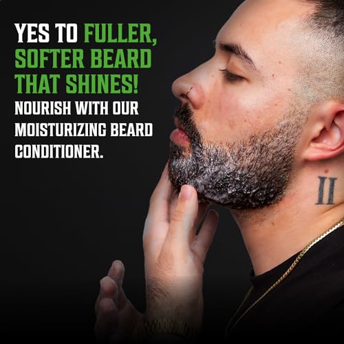 Viking Revolution Tea Tree Oil Beard Wash and Beard Conditioner For Men - Natural Beard Softener Set with Argan Oil, Vitamin E and Ginseng - Tea Tree Beard Shampoo and Conditioner Set (10 Oz)