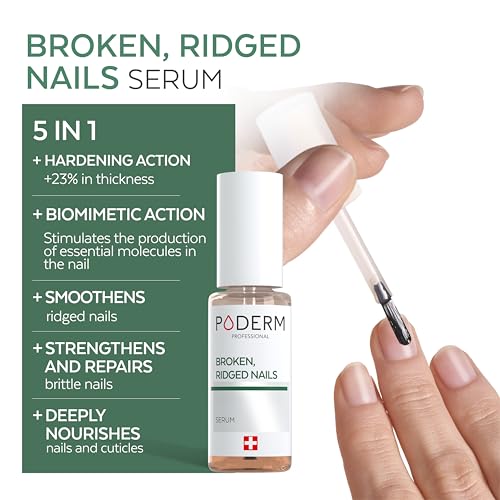 PODERM ? 100% Natural Nail Repair - Revitalizes Damaged and Split Nails with Hydrating & Exfoliating Formula ? Effective Nail care : Also Acts as a Nail Strengthener for Damaged Nails ? Swiss Made