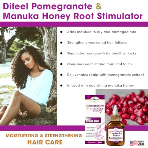 Difeel Pomegranate & Manuka Honey Root Stimulator 2.5 oz. - Deep Scalp & Hair Oil Treatment