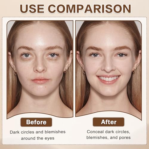 Under Eye Concealer Stick,Full Coverage Concealer for Older Women,Teenagers,Middle-aged,Dual formula (liquid tip & balm stick),Long-lasting Wear,Tattoo Cover Up Makeup£¨01 Natural£©