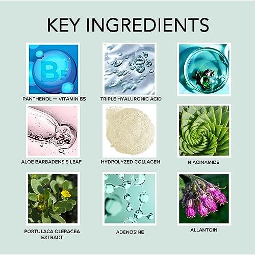 Go Beauty Triple Hyaluronic Acid Hydrating Serum ? Hydrate, Soothe & Plump ? Collagen, Vitamin B5 & 7 Peptide Complex for Dry & Aging Skin, 1 fl. oz