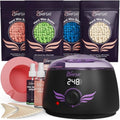 Waxing kit for women, Digital Hard Wax Warmer with 4 Packs of Natural Wax Beans (14.1oz), Silicone Bowl and Waxing Accessories, Professional for Bikini, Face, Brazilian, Body and Home Salon - Black
