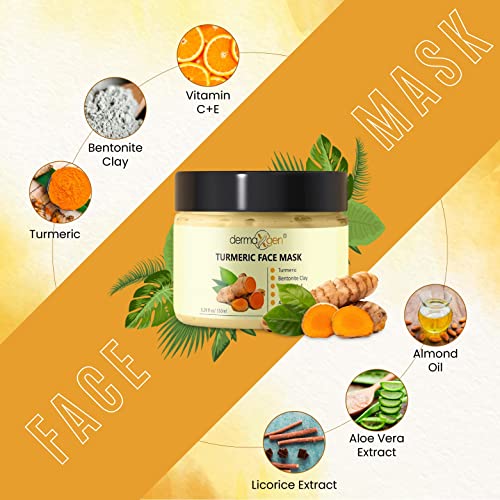Organic Vitamin C Clay Mask Stick - Detox Clay Face Mask Stick for Acne Scars & Pore Cleansing - Cleanses Pores and Removes Blackheads - Helps to Improve Skin Texture and Even Tone - 5 FL OZ