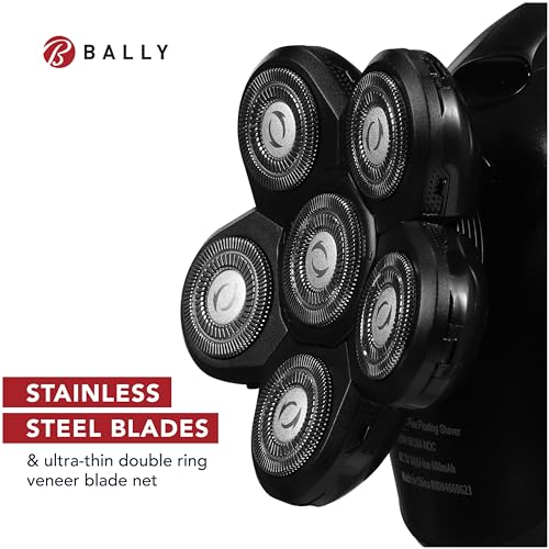 Bally 6 Head Floating Shaver, Total Grooming with 6-in-1 Multi-Functional Electric Floating Shaver, 6 Heads, LED Display, Lithium Rechargeable, 50 Min Usage
