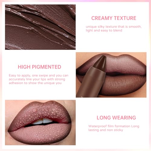 Nourishing Glowing Lip Oil with 2 in 1 Ombre Lip Liner Lipstick Set, Moisturizing High Shine Renewal Lip Gloss for Women, Smooth Long Wear Plumping Rose Pink Lip Tint Lip Crayon Combo Makeup