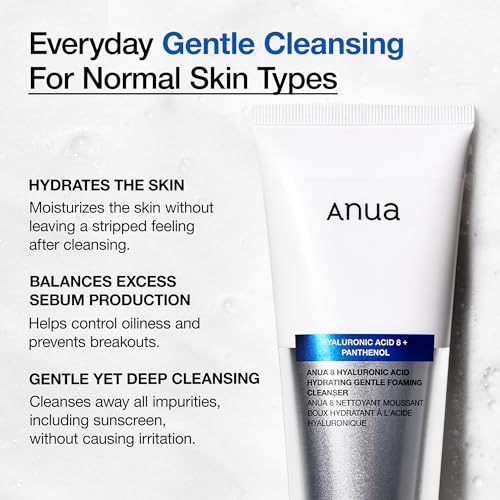 ANUA Gentle Double Cleanser Duo: Heartleaf Pore Control Cleansing Oil Mild & Hydrating Gentle Foaming Face wash for Double Cleansing, Daily Facial Cleanser, Korean Skincare