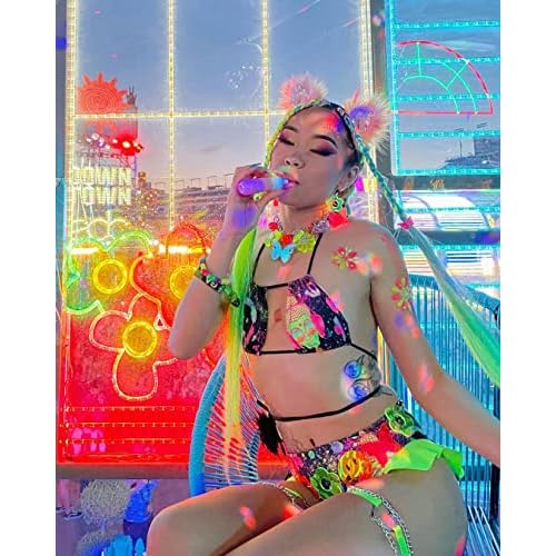 Neva Nude Mayan Blossom Neon UV Flower BodiStix Body Sticker