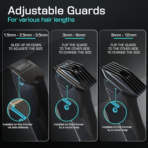Brightman Electric Body Hair Trimmer for Men ? Waterproof Cordless Groomer with Ceramic Blades LED Light & 120-Min Runtime for Chest Groin Armpits Legs & Travel