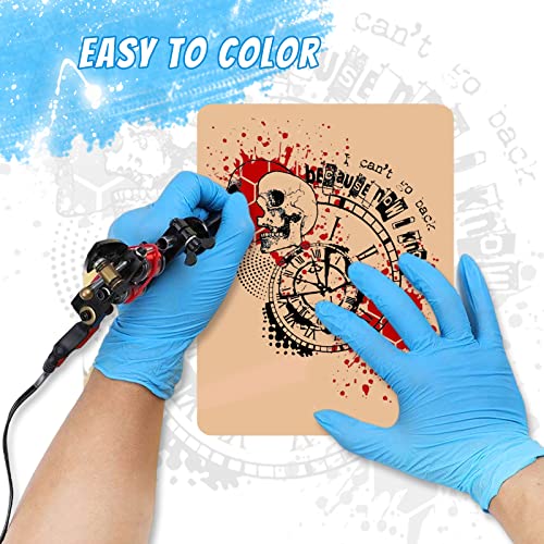CINRA 20Pcs Tattoo Practice Skin with 20Pcs Transfer Paper, Tattoo Fake Skin and Tattoo Stencil Paper Kit Including Double Sided Skin and Tattoo Tracing Paper for Tattoo Practice Tattoo Kit Supplies
