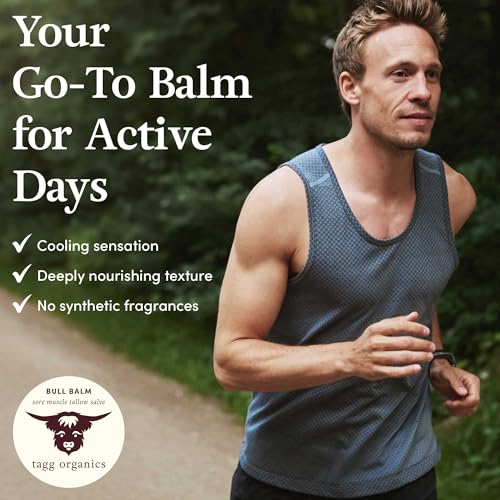 Bull Balm Cooling Menthol Rub with Organic Grass-Fed Tallow ? Moisturizing Skin Conditioner, Non-Greasy Balm with Invigorating Aroma for Active Lifestyles (4 oz)