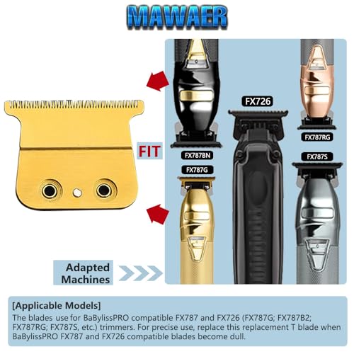 FX Trimmer Blade with Ceramic Blades Compatible with BaBylissPRO FX787 & FX726 Trimmer,FX707Z Replacement Blades for BaByliss PRO Barberology Trimmer Blade