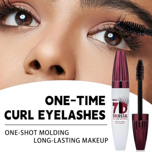 7D Waterproof Volume Mascara, Black Lengthening Thickening Softer Fuller Lashes Mascara, Long Lasting Natural Curling Lashes for Professional Eye Makeup, for Women and Girls (2Pcs)