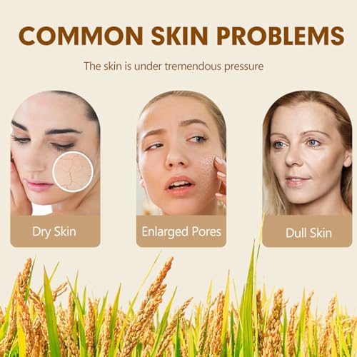 Rice Exfoliating Ampoule Set, White Black Rice Exfoliant Serum, Body and Face Exfoliator, Peeling Ampoule & Dead Skin Remover - Gentle Peel and Pore Minimizing & Deep Hydration