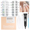 Beetles Gel Polish Nail Glue with Nail Gems Set, 15ml Nail Rhinestone Glue &120+2000Pcs Crystal Glass AB Rhinestones For Nails art, Nail Gems with Double-Ended Clean Up Nail Brush Gifts for Girls