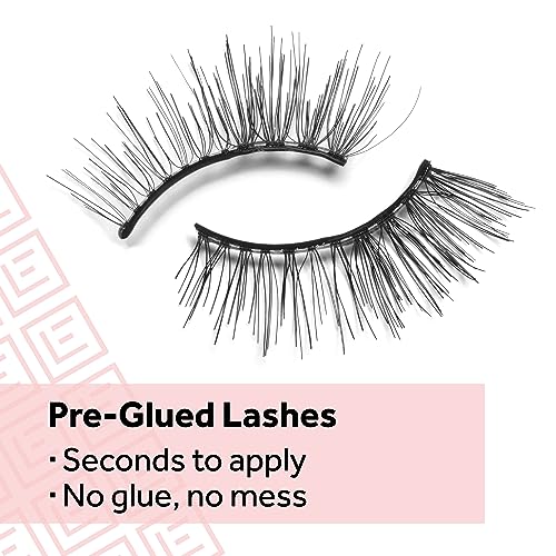 QUEWEL Magnetic Eyelashes 2 Pair Reusable Magnetic Eyelashes with Applicator No Glue Needed Eyelashes Cat Eye Natural Look Lash Clusters Kit Easy to Wear and Remove(A08)