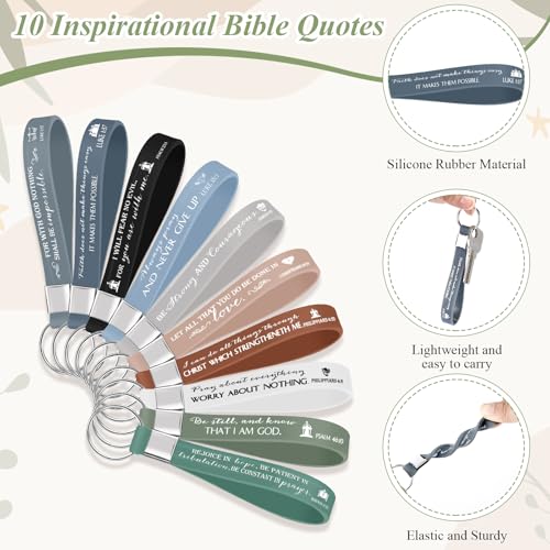 Fumete 40pcs Christian Gifts Bulk for Women Inspirational Bible Keychains and Boho Canvas Makeup Bags Religious Easter Gifts for Church Sunday School Teacher (Boho Color)