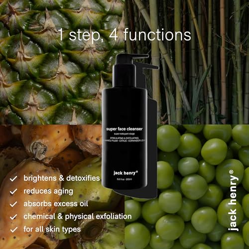 Jack Henry Hydrating Facial Cleanser (6.6 fl oz) - Kakadu Plum Face Cleanser - Coriander & Hyaluronic Acid- Luxurious Creamy Cleanse for Exfoliating Skin