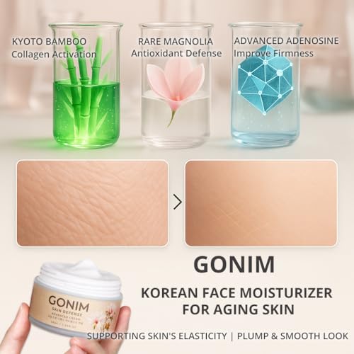 GONIM Face Moisturizer Korean Skin Care, Anti Aging Support with Collagen Activation,Skin Barrier Repair Face Cream, Daily Face Moisturizer for Dry, Sensitive Oily Skin,Shea Butter Hydration 1.69fl.oz
