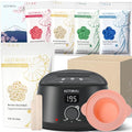 KOTAMU Black Digital Waxing Kit with Silicone Wax Warmer Liner for Home Salon - Professional Cream Hard Wax Beads for Sensitive Skin Hair Removal, Ideal for Body, Face, Bikini, and Brazilian Waxing