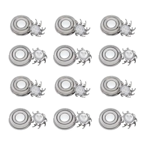 Replacement Heads, 12-Pack, for Pitbull Skull Shaver Gold, Silver, Palm, Platinum, Diamond Pro, Butterfly Kiss Electric Models