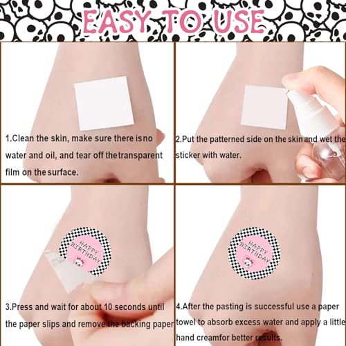 Bad Two the Bone Temporary Tattoos Stickers, Bad Two the Bone Birthday Decoration Girl Supplies Gifts for Girl Rock Music 2 Year Old Birthday Born to Rock Party