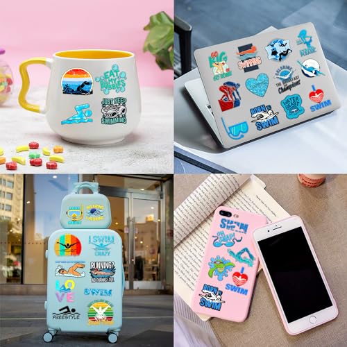 96PCS Swim Swimming Team Temporary Tattoos Summer Beach Pool Themed Birthday Party Decorations Favors Supplies Decor Sport Tattoo Stickers Gifts For Swimmers Kids Boys Girls School Prizes Carnival