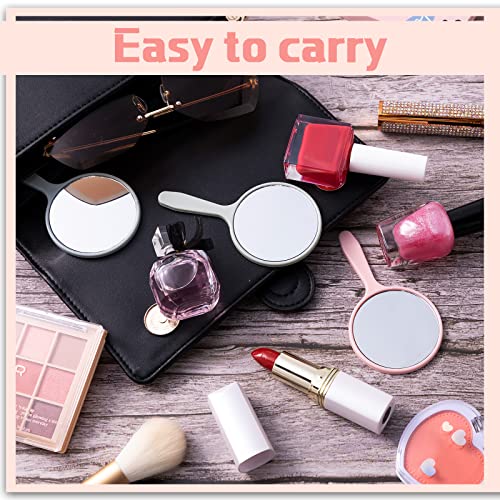 Vinsot 50 Pieces Handheld Mirror Small Hand Mirror Bulk with Handle Plastic Travel Makeup Cosmetic Compact Portable Vanity 3.94 x 2.16 Inch for Women Men Girls Kids Daily DIY Use(50 Pieces)