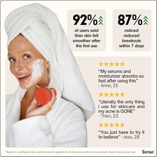 Palm Face Clean Pro? - Electric Silicone Face Scrubber for Acne with 7000+ Sonic Pulses - IPX7 Waterproof Rechargeable Exfoliator with Slip-Free Grip, 3 Speed Settings & Phthalate-Free - Jet