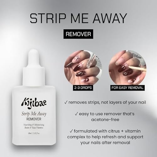 Nail Strip Remover ? Biotin & Yuzu Vitamin Infused Moisturizing Nourishing Formula, 30ml / 1.01 fl oz (Strip Me Away Remover)