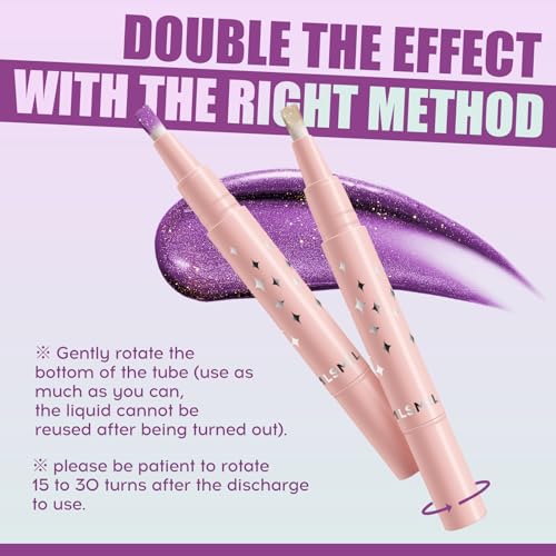 4 Colors Shimmer Liquid Eyeshadow, Glitter Liquid Eyeshadow with Brush, Long Lasting Brightener Eyeshadow Makeup, Sparkle Eyeshadow Stick for Lip and Cheek (1234#)