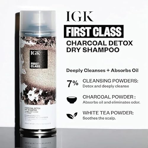 IGK Dry Shampoo Travel Size Variety Set | First Class, Jet Lag, Direct Flight | 3 Pack (2.0 oz each)