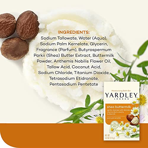 Yardley Shea Buttermilk Bath Bar 4oz 3 Pack