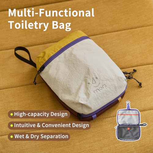 morning deer Large Toiletry Bag Travel Bag with Hanging Hook,Dry-wet Separation Makeup Cosmetic Bag Shaving Kit Travel Organizer for Accessories, Shampoo,Toiletries,Gym,Camping